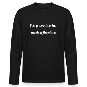 plumber jokes cool felling - Men's Premium Organic Long Sleeve Shirt - black - Front - Nico (187cm)