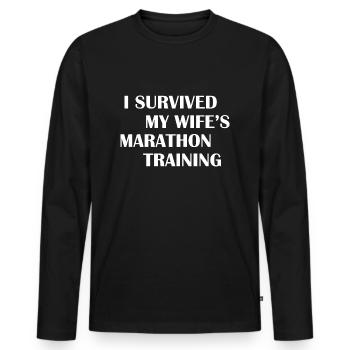 Marathon Running Jogging - Männer Premium Bio Langarmshirt - Schwarz - Vorne - Nico (187cm)