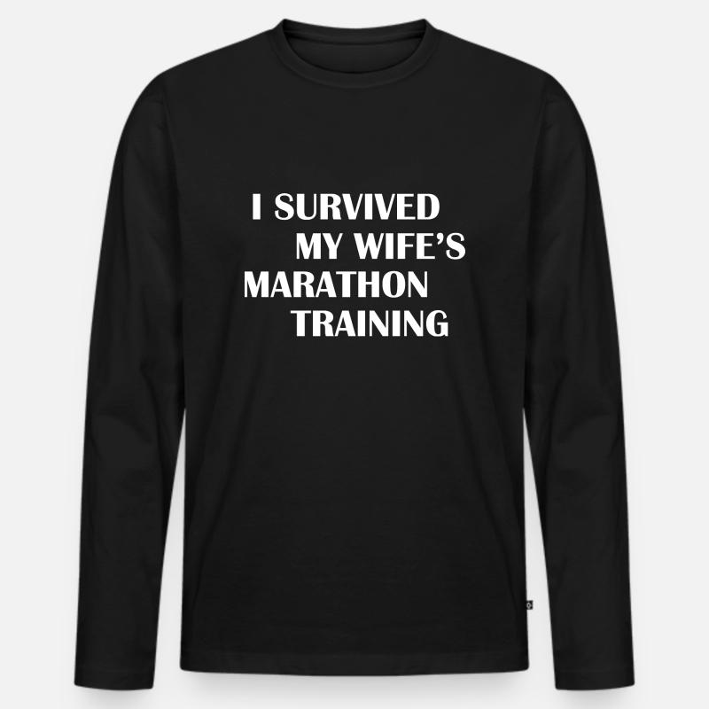 Marathon Running Jogging - Männer Premium Bio Langarmshirt - Schwarz