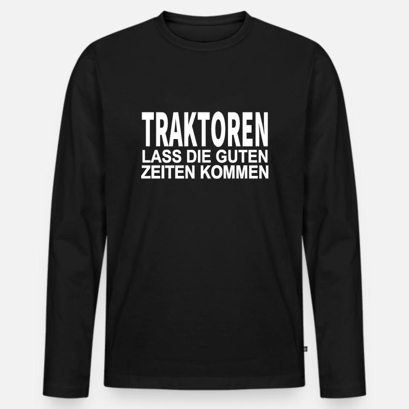 Traktor - Männer Premium Bio Langarmshirt - Schwarz
