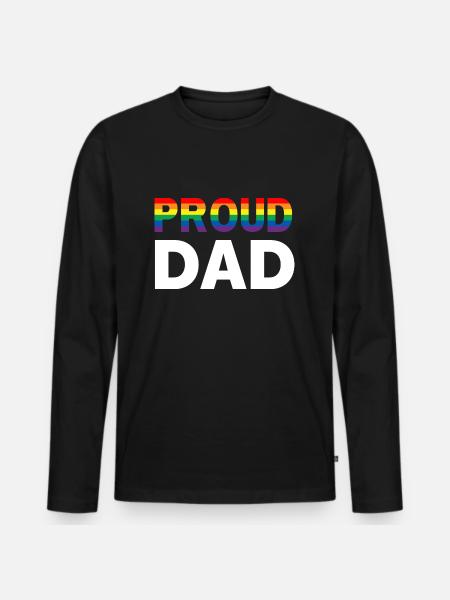 Proud Dad Pride - Männer Premium Bio Langarmshirt - Schwarz