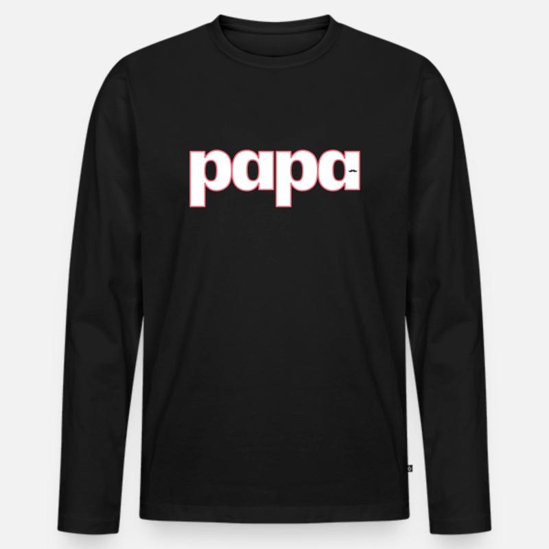 PAPA - Männer Premium Bio Langarmshirt - Schwarz