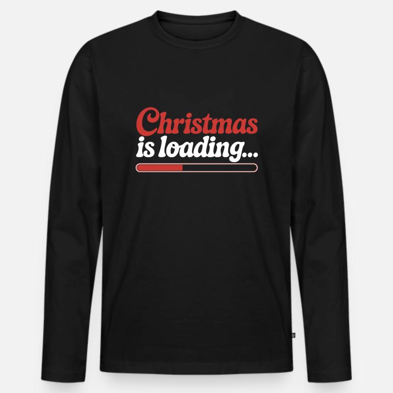 Weihnachten wird geladen ... - Männer Premium Bio Langarmshirt - Schwarz