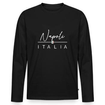 Italie - Naples - Naples - Italien - Italie - T-shirt manches longues Premium bio Homme - noir - Devant - Nico (187cm)