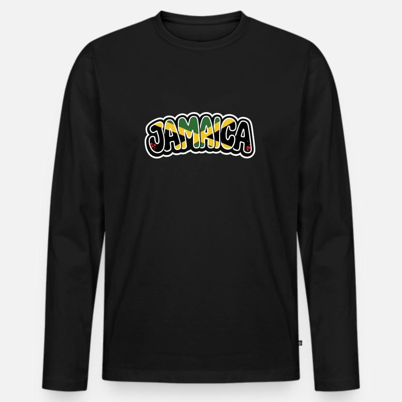 JAMAICA Graffiti - Männer Premium Bio Langarmshirt - Schwarz