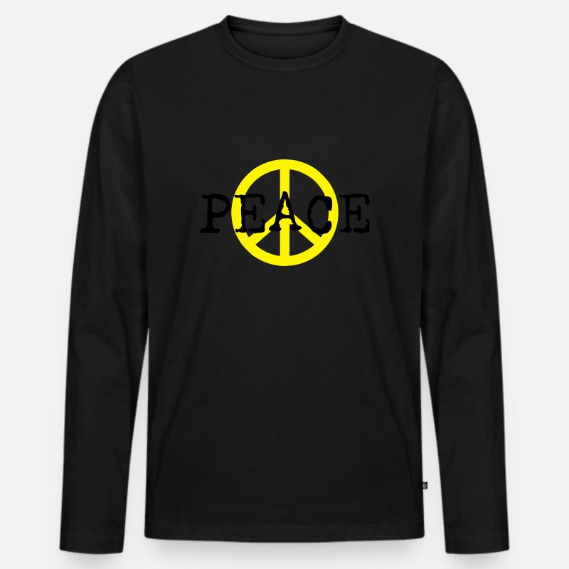 peace and love - Männer Premium Bio Langarmshirt - Schwarz