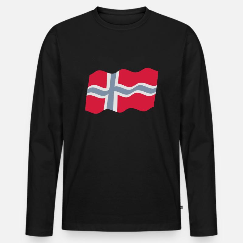 Norway - Männer Premium Bio Langarmshirt - Schwarz