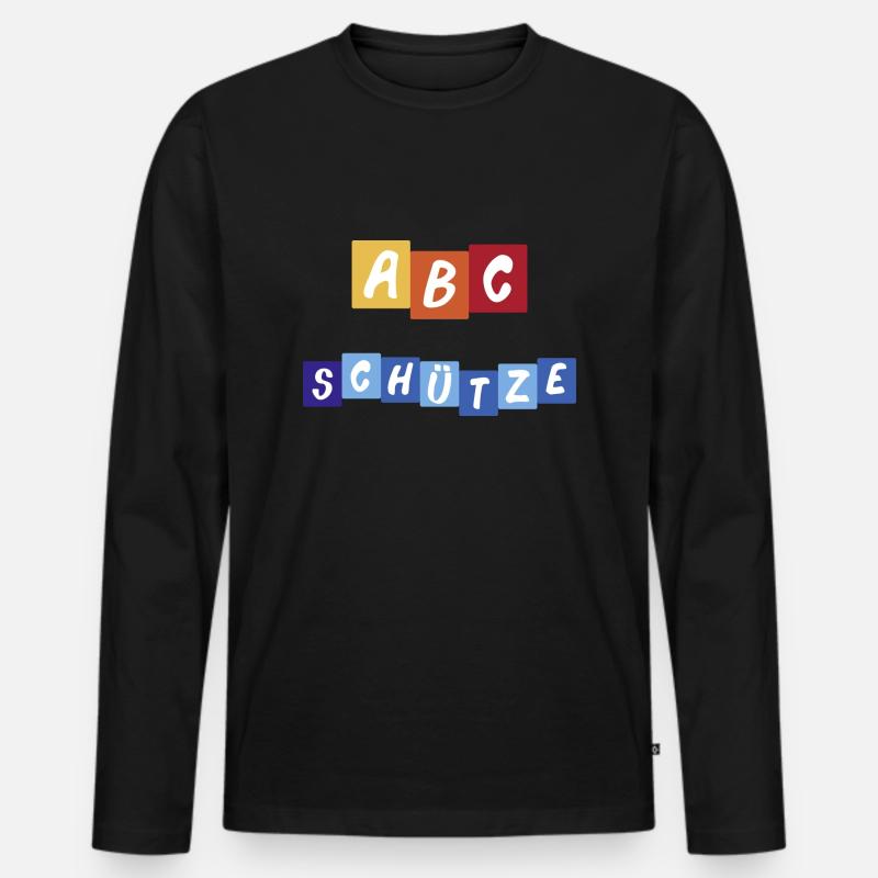 ABC Schütze - Männer Premium Bio Langarmshirt - Schwarz