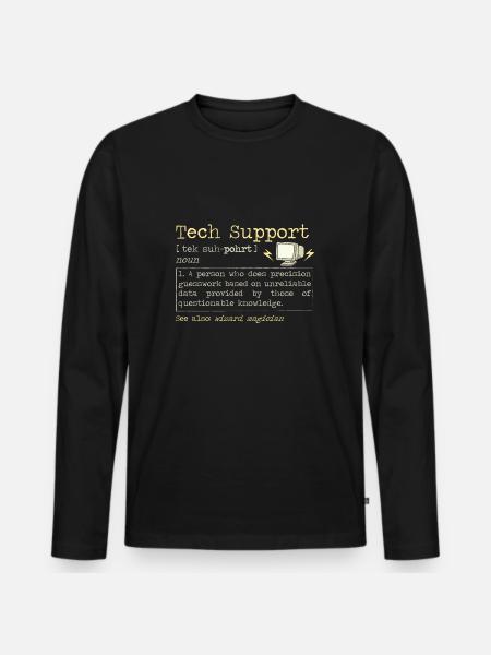 Tech Support | Computer Helpdesk Technik Hilfe - Männer Premium Bio Langarmshirt - Schwarz