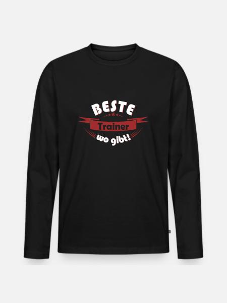 Trainer - Männer Premium Bio Langarmshirt - Schwarz