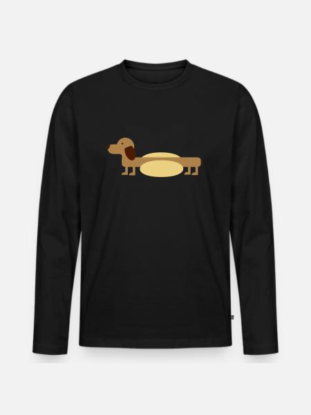 Hot-Dog - Männer Premium Bio Langarmshirt - Schwarz