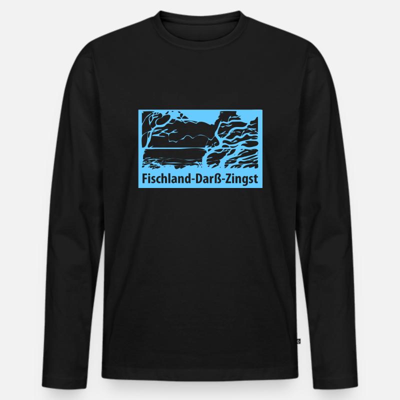 FischlandDarssZingst (WindFlüchter-Edition) - Männer Premium Bio Langarmshirt - Schwarz