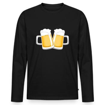 Cheers! - Männer Premium Bio Langarmshirt - Schwarz - Vorne - Nico (187cm)