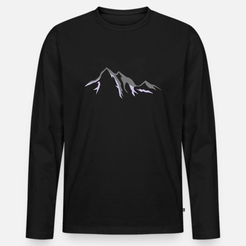 mountains_02 - Männer Premium Bio Langarmshirt - Schwarz