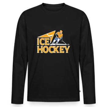 Ice Hockey - Men's Premium Organic Long Sleeve Shirt - black - Front - Nico (187cm)