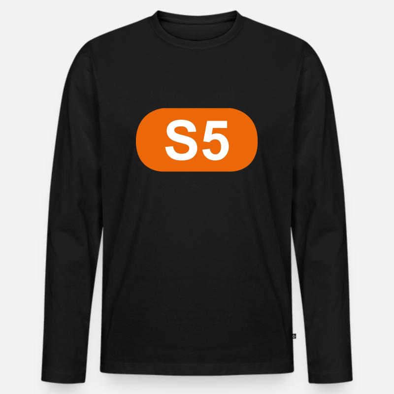 S-Bahn Berlin S5 - Männer Premium Bio Langarmshirt - Schwarz