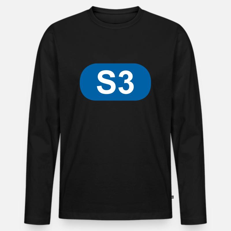S-Bahn Berlin S3 - Männer Premium Bio Langarmshirt - Schwarz