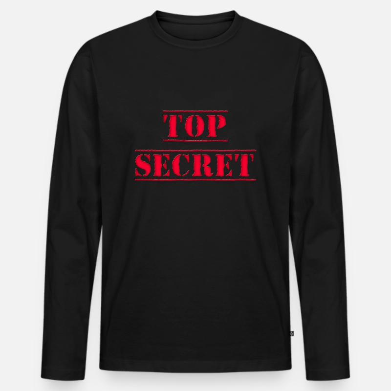 Top Secret - Männer Premium Bio Langarmshirt - Schwarz