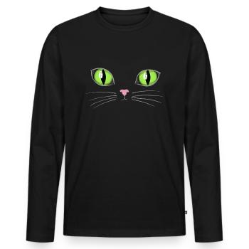 Cat's eyes - Men's Premium Organic Long Sleeve Shirt - black - Front - Nico (187cm)