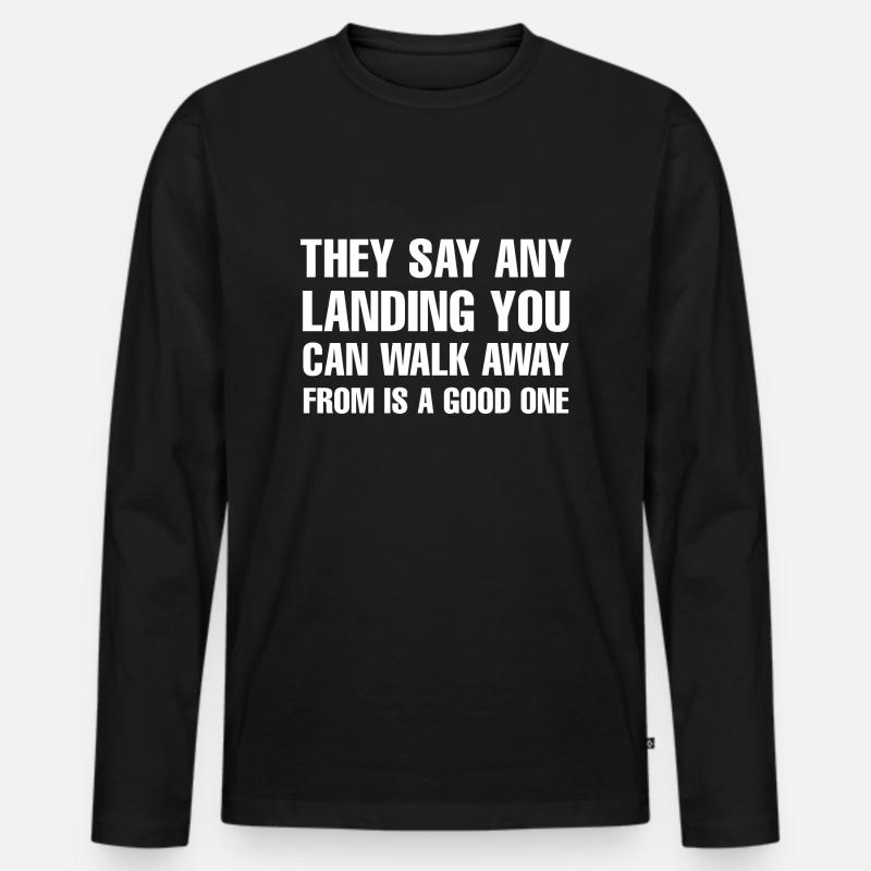 Marathon Running - Männer Premium Bio Langarmshirt - Schwarz