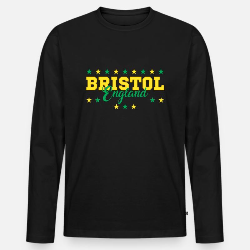 Bristol - Männer Premium Bio Langarmshirt - Schwarz