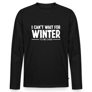 Sarcastique anti-hiver Je déteste les dictons de l’hiver - T-shirt manches longues Premium bio Homme - noir - Devant - Nico (187cm)
