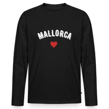 Mallorca - Men's Premium Organic Long Sleeve Shirt - black - Front - Nico (187cm)