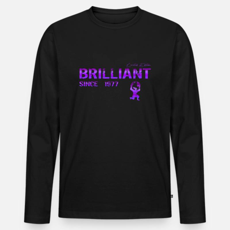 Brilliant since 1977 - Männer Premium Bio Langarmshirt - Schwarz