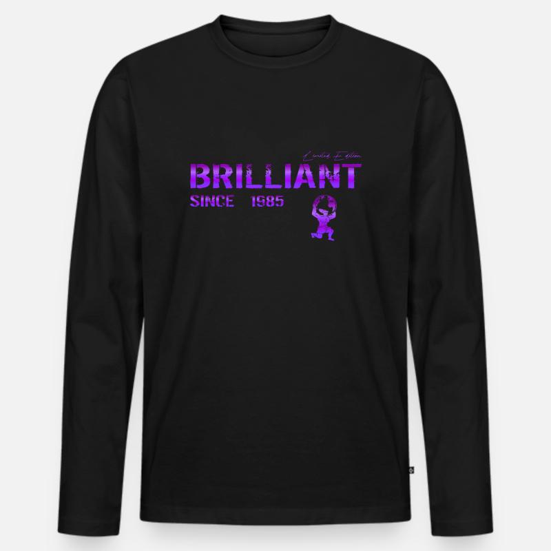 Brilliant since 1985 - Männer Premium Bio Langarmshirt - Schwarz