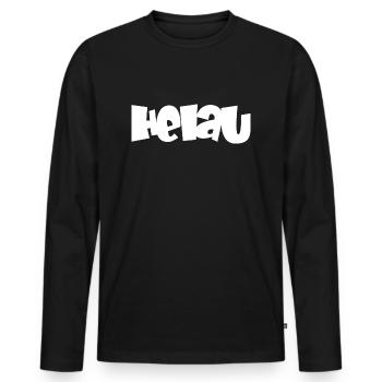 Helau - Männer Premium Bio Langarmshirt - Schwarz - Vorne - Nico (187cm)