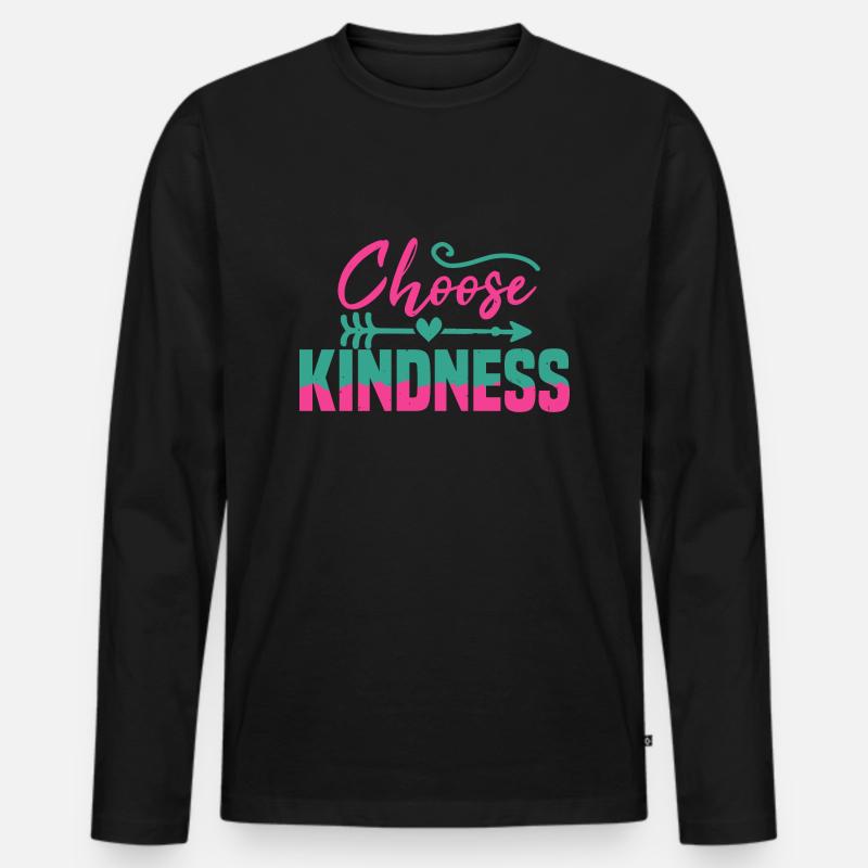 WÄHLEN SIE FREUNDLICHKEIT - Männer Premium Bio Langarmshirt - Schwarz