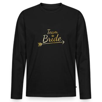 Team Bride Golden - Men's Premium Organic Long Sleeve Shirt - black - Front - Nico (187cm)
