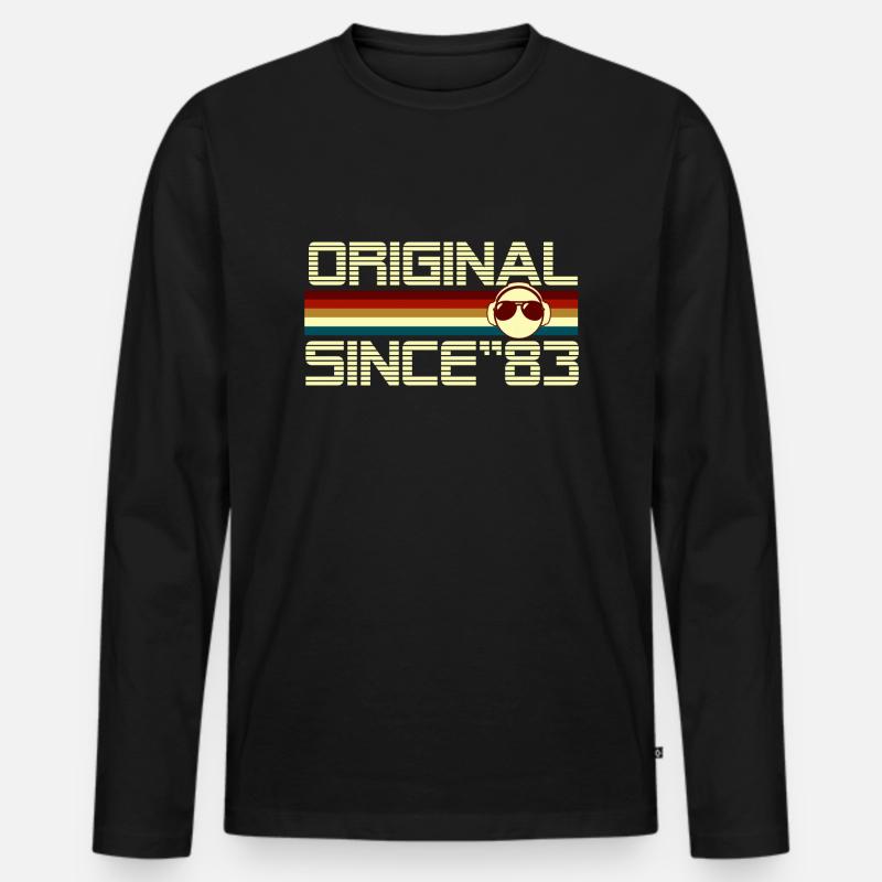 Seit 83 - Männer Premium Bio Langarmshirt - Schwarz