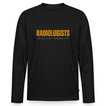 Radiologists Humor - Visionary Medical Pros - Men's Premium Organic Long Sleeve Shirt - black - Front - Nico (187cm)