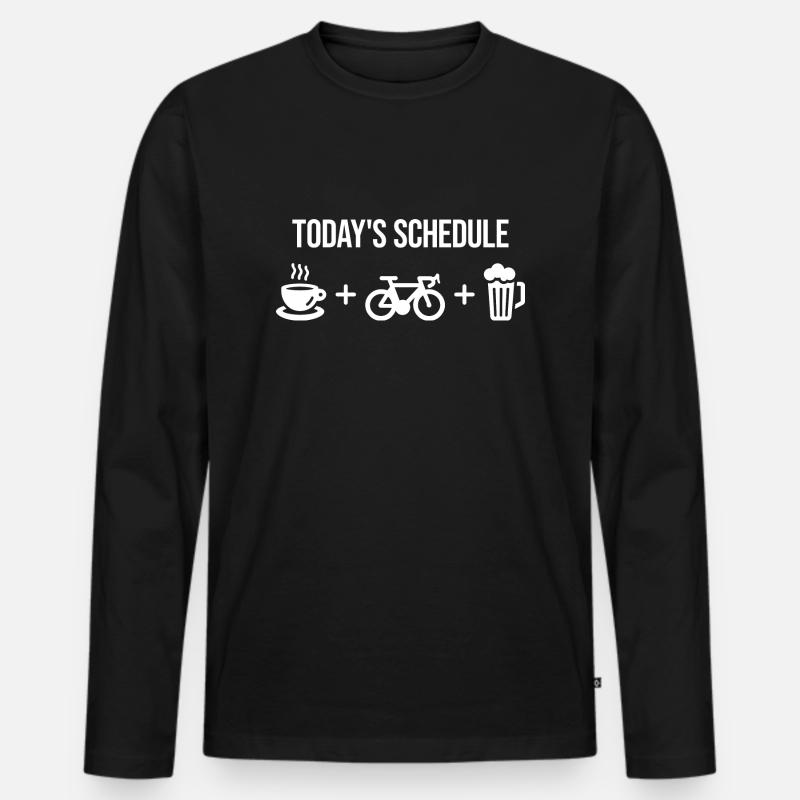 Il programma di oggi: caffè, ciclismo e birra - Maglia a manica lunga ecologica premium da uomo - nero
