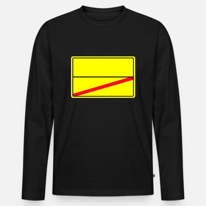 ortsschild - Männer Premium Bio Langarmshirt - Schwarz
