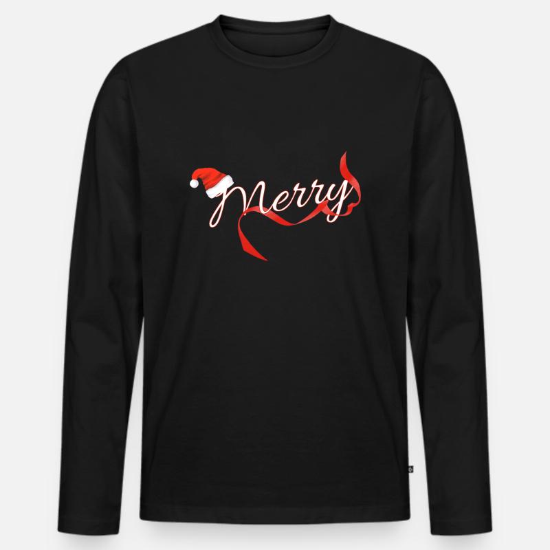 Merry - Männer Premium Bio Langarmshirt - Schwarz