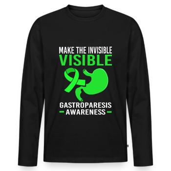 Darm Krankheit Gastroparese - Männer Premium Bio Langarmshirt - Schwarz - Vorne - Nico (187cm)
