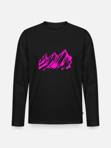 Berge - Berg - Männer Premium Bio Langarmshirt - Schwarz