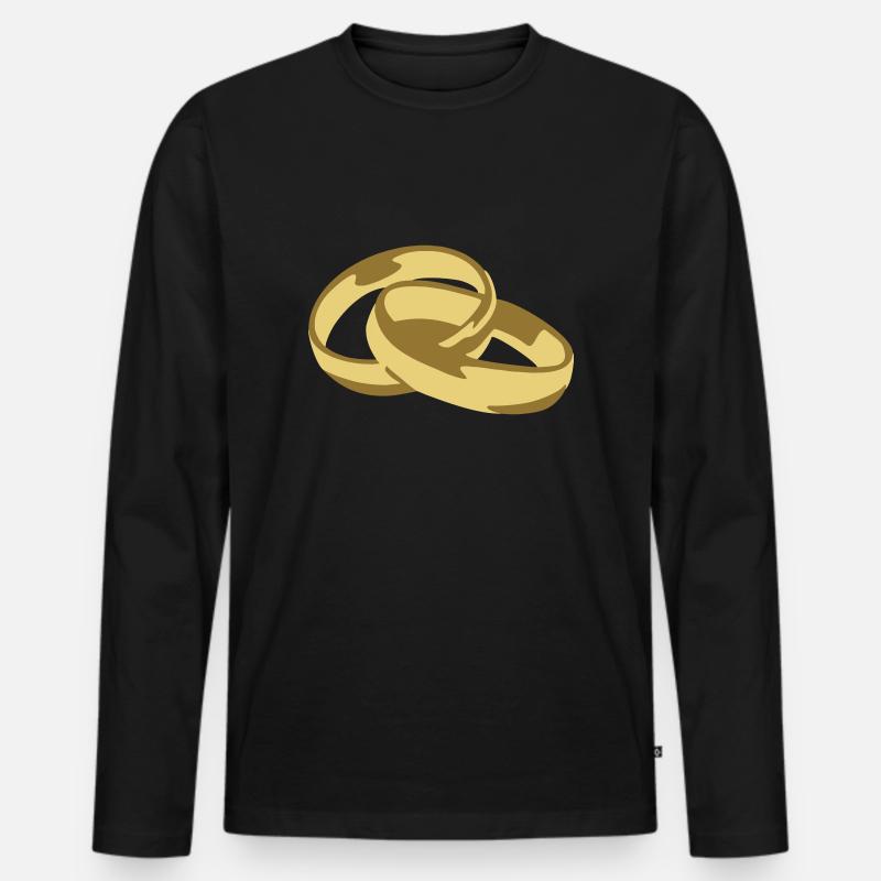 Ringe - Männer Premium Bio Langarmshirt - Schwarz