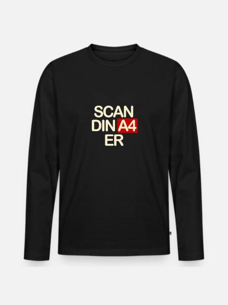 Scandinavier - Männer Premium Bio Langarmshirt - Schwarz