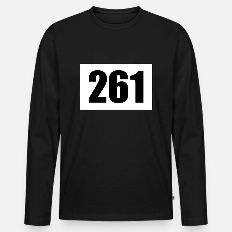 Startnummer 261 - Männer Premium Bio Langarmshirt - Schwarz