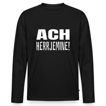 Ach herrjemine! - Männer Premium Bio Langarmshirt - Schwarz - Vorne - Nico (187cm)