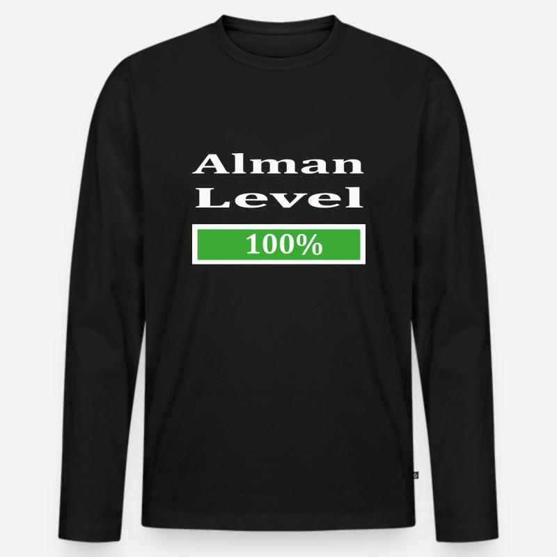 Alman - Männer Premium Bio Langarmshirt - Schwarz