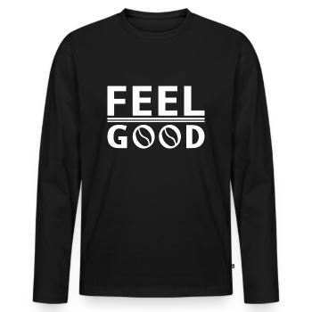 Feel Good - Men's Premium Organic Long Sleeve Shirt - black - Front - Nico (187cm)