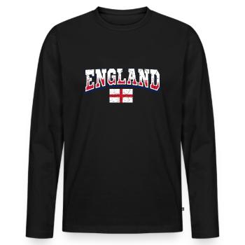 England Fan - Men's Premium Organic Long Sleeve Shirt - black - Front - Nico (187cm)