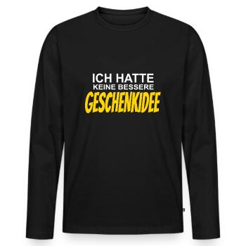 Beste Geschenkidee - Männer Premium Bio Langarmshirt - Schwarz - Vorne - Nico (187cm)