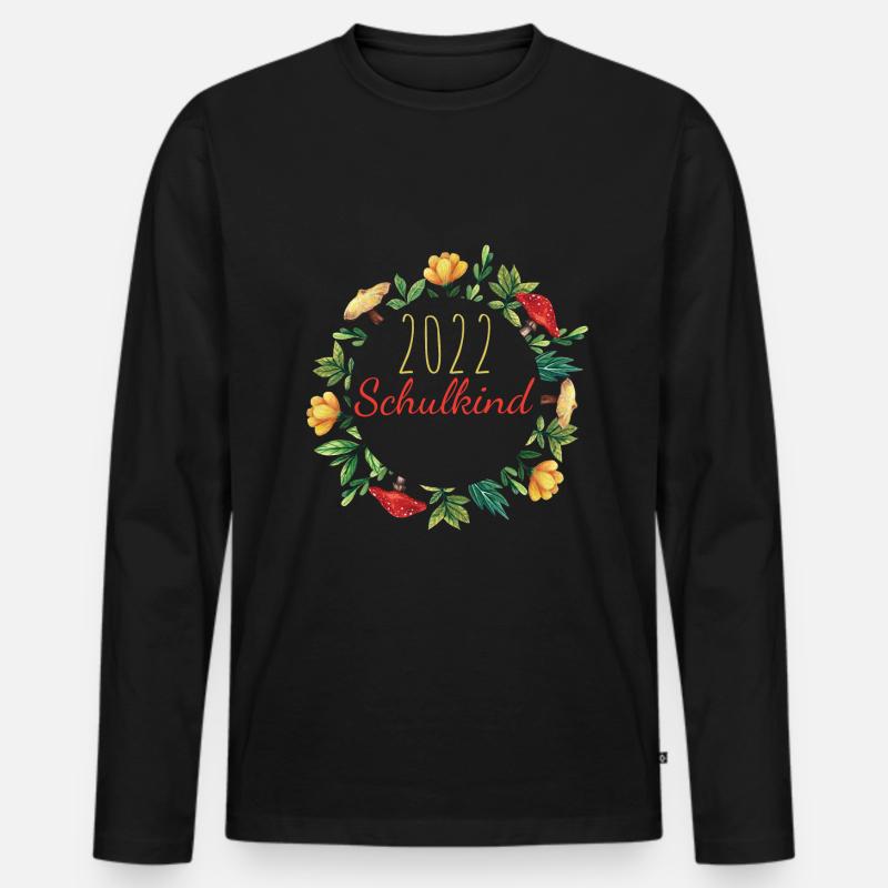 2022 Schulkind Einschulung Schulstart - Männer Premium Bio Langarmshirt - Schwarz