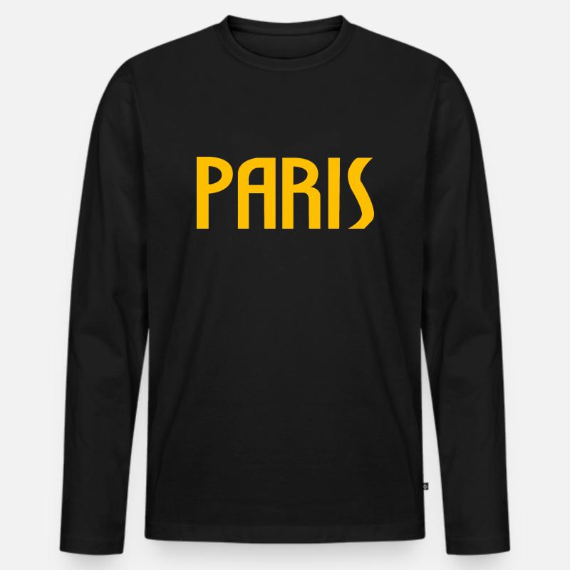 Paris - Männer Premium Bio Langarmshirt - Schwarz