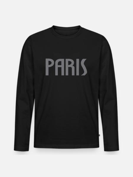 Paris - T-shirt manches longues Premium bio Homme - noir